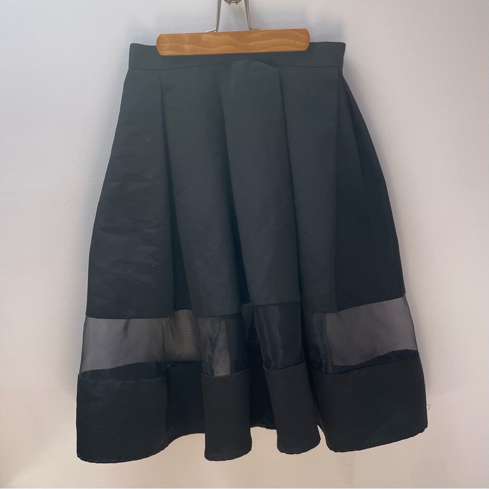 Express high waisted A-line black skirt. Size 2